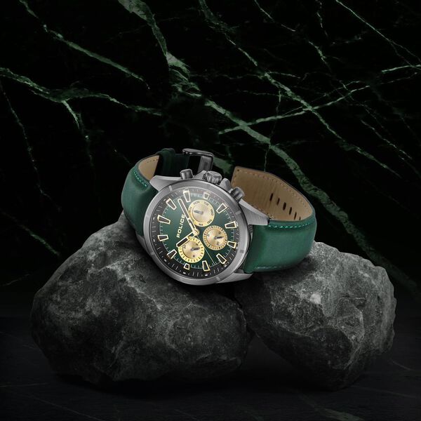 Police Green Dial Quartz Multifunction Watch for Men - image number 2