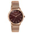 Poze By Sonata Quartz Analog Wine Red Dial Rose Gold Metal Strap Watch For Women - image number 2