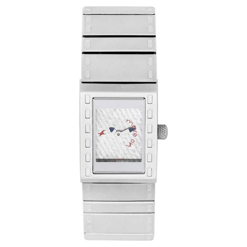 Fastrack Quartz Analog White Dial Stainless Steel Strap Watch for Girls