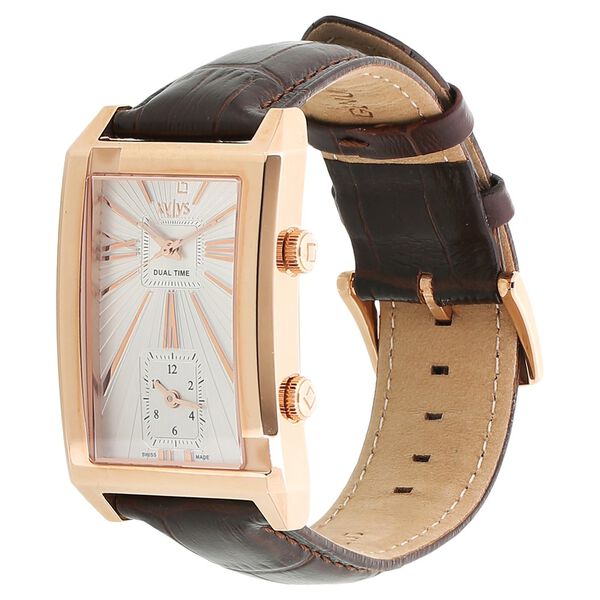 Xylys Swiss Analog Brown Leather Strap and Silver Dial Watch For Men - image number 1