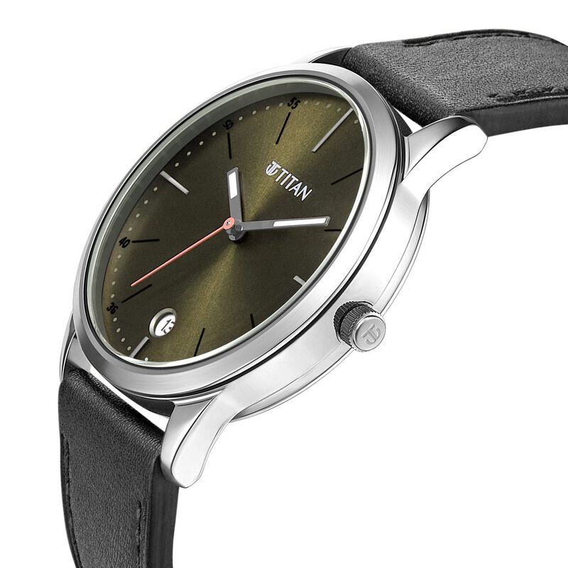 Buy Online Titan Quartz Analog Leather Strap Watch for Men - 1806sl06 ...