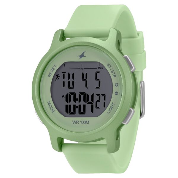 Fastrack Street Line Digital Dial Green Silicone Strap Watch for Girls - image number 1