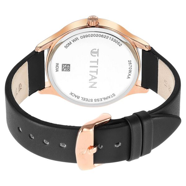 Titan Neo Workdays Black Dial Quartz Multifunction Leather Strap watch for Women - image number 4