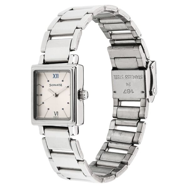 Sonata Quartz Analog Silver Dial Stainless Steel Strap Watch for Women - image number 1