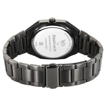 Vyb Horizon By Fastrack Quartz Analog Grey Dial Grey Stainless Steel Strap Watch For Guys