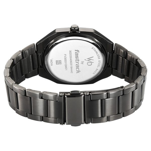 Vyb Horizon By Fastrack Quartz Analog Grey Dial Grey Stainless Steel Strap Watch For Guys - image number 6