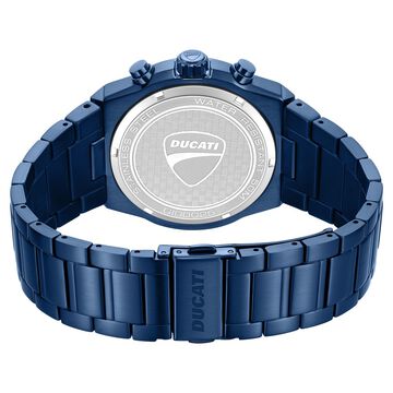 Ducati Quartz Chronograph Black Dial Blue Stainless Steel Strap Watch For Men
