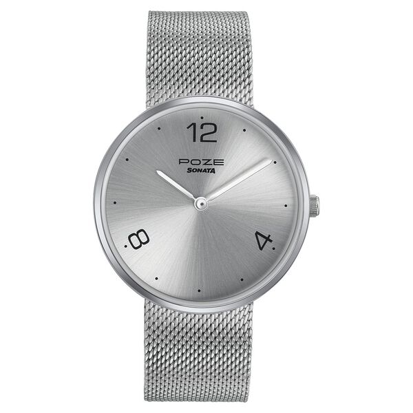 Sonata Poze Quartz Analog Silver dial Metal Strap Watch for Men - image number 1