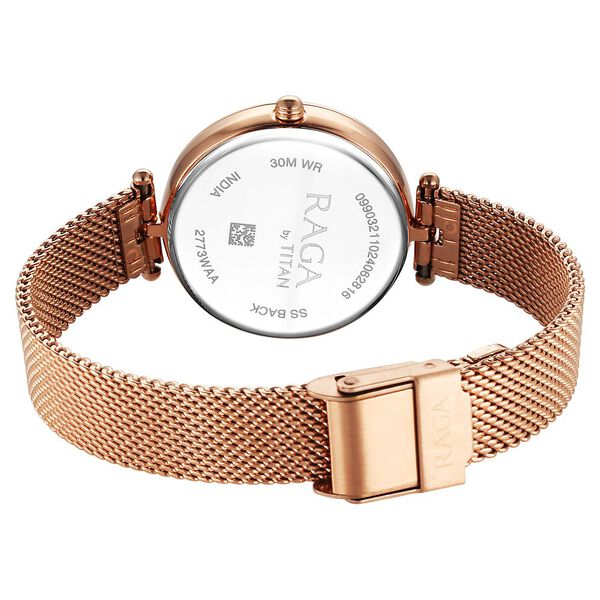 Titan Raga Showstopper Quartz Analog Pink Dial Metal Strap Watch For Women - image number 4