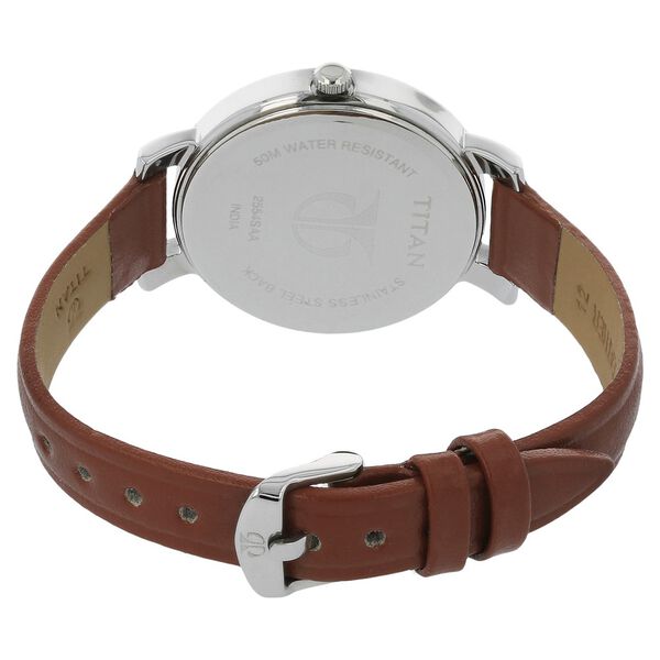 Titan Quartz Analog Off White Dial Leather Strap Watch for Women - image number 3