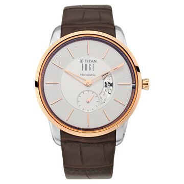 Titan Edge Mechanical Brown Dial Mechanical Leather Strap watch for Men