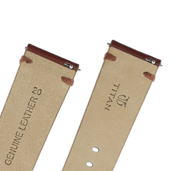 20 mm Tan Genuine Leather Strap for Men - image number 4