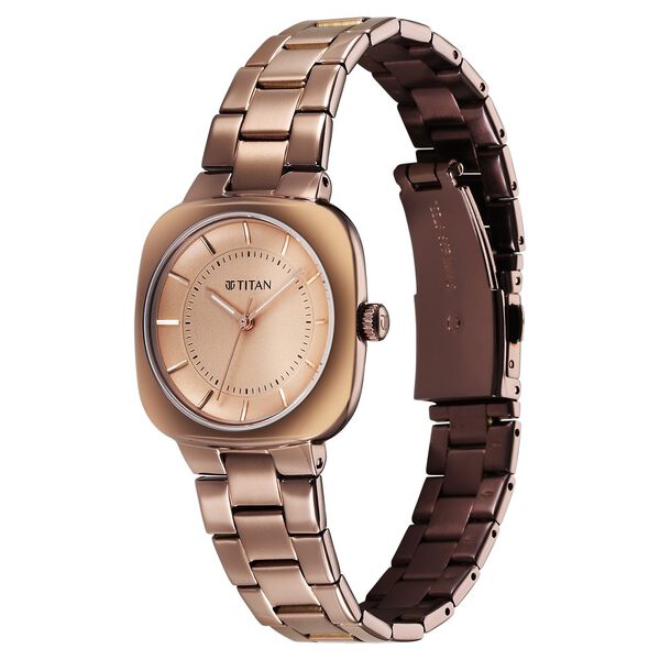 Titan Horizon Quartz Analog Brown Dial Stainless Steel Strap Watch For Women - image number 2