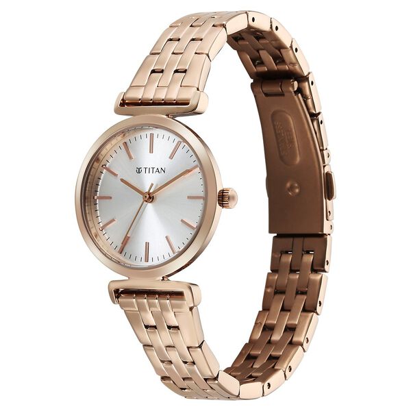 Titan Workmode Quartz Analog Silver Dial Stainless Steel Strap Watch For Women - image number 2