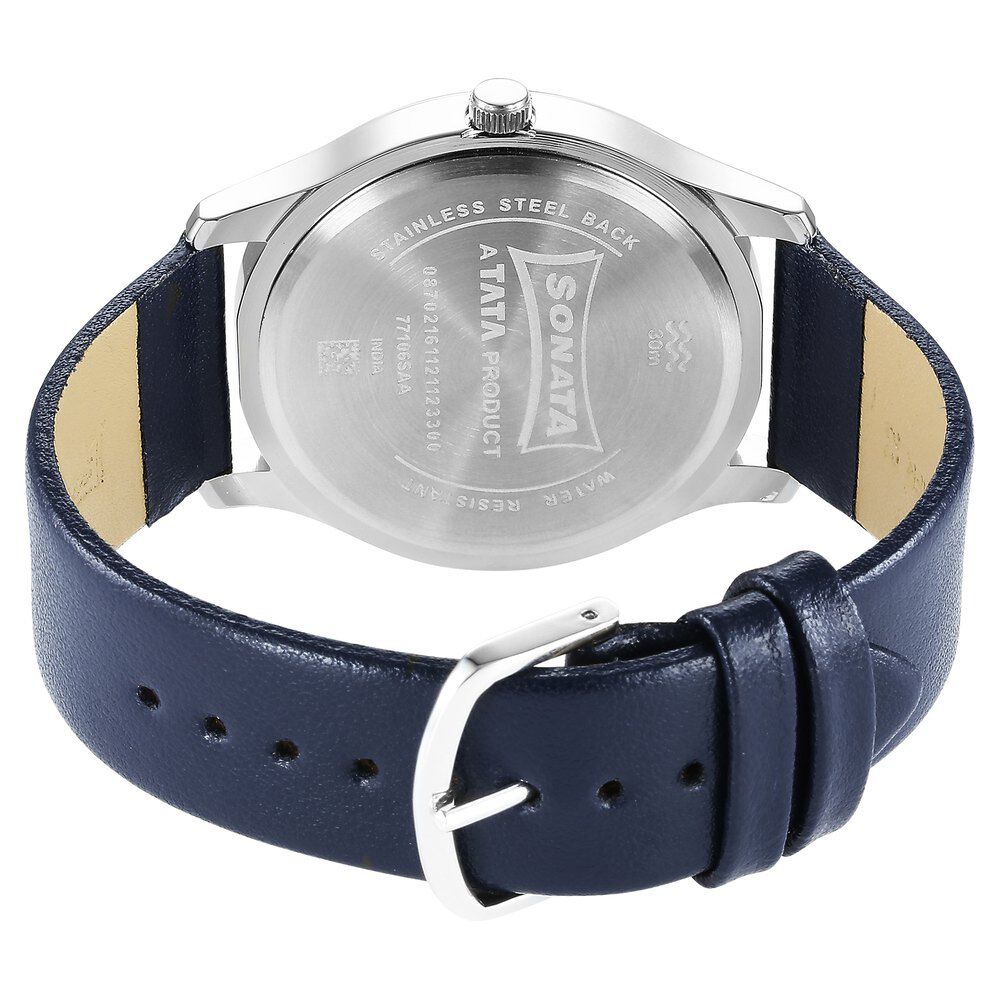 Buy Online Sonata Quartz Analog Multicoloured Dial Leather Strap