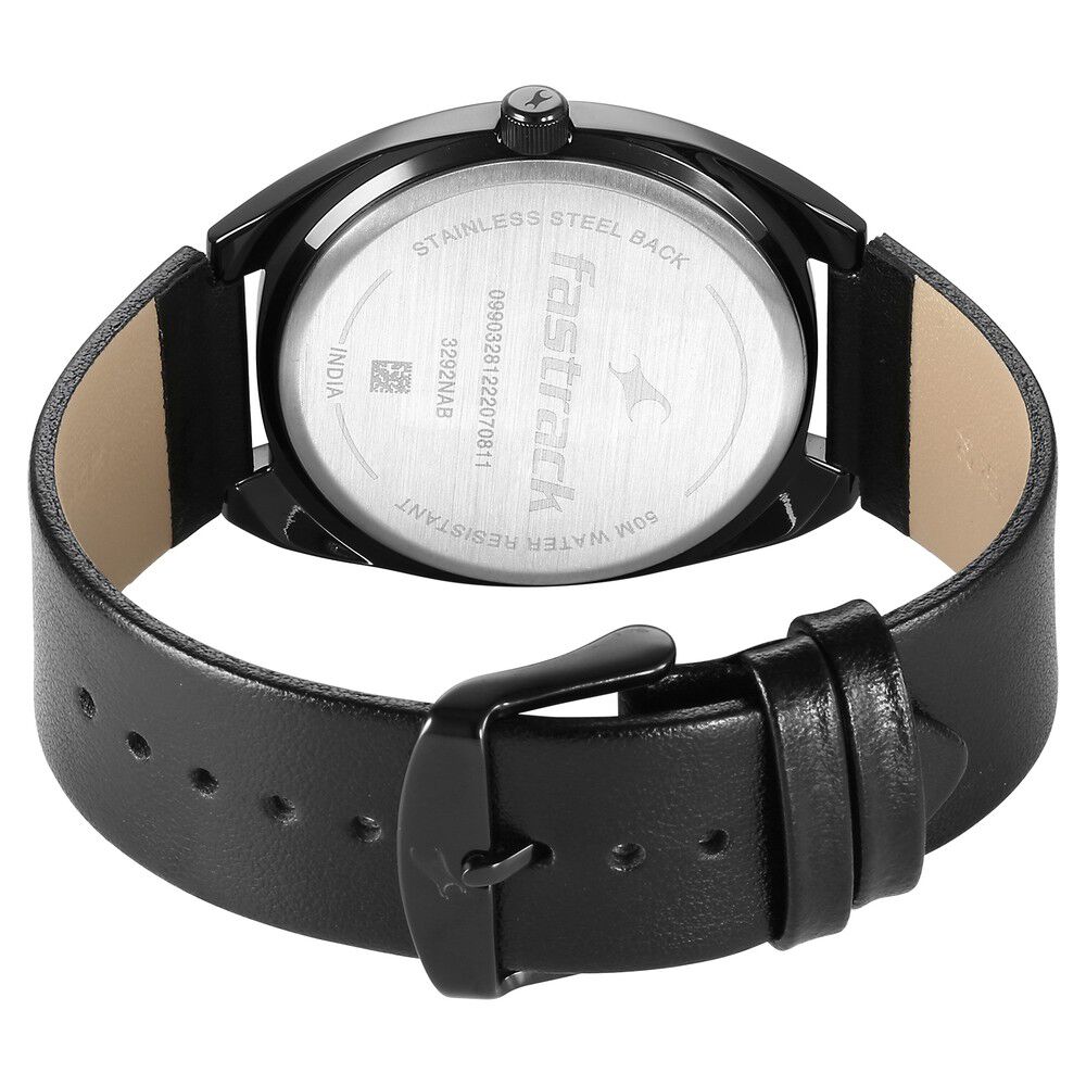 Buy Online Fastrack Snob X Black Dial Leather Strap Watch for Guys ns3292nl01 Titan