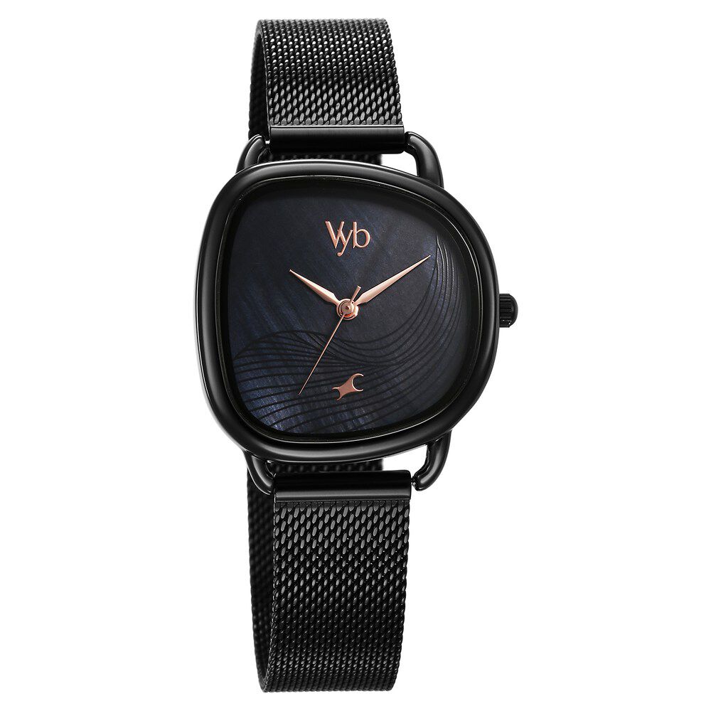 Buy Online Fastrack Vyb Manifester Quartz Analog Black Dial Stainless Steel Strap Watch for Girls fv60032nm01w Titan