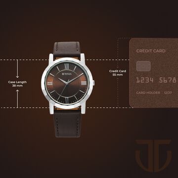 Titan Karishma Zing Quartz Analog Brown Dial Leather Strap Watch for Men