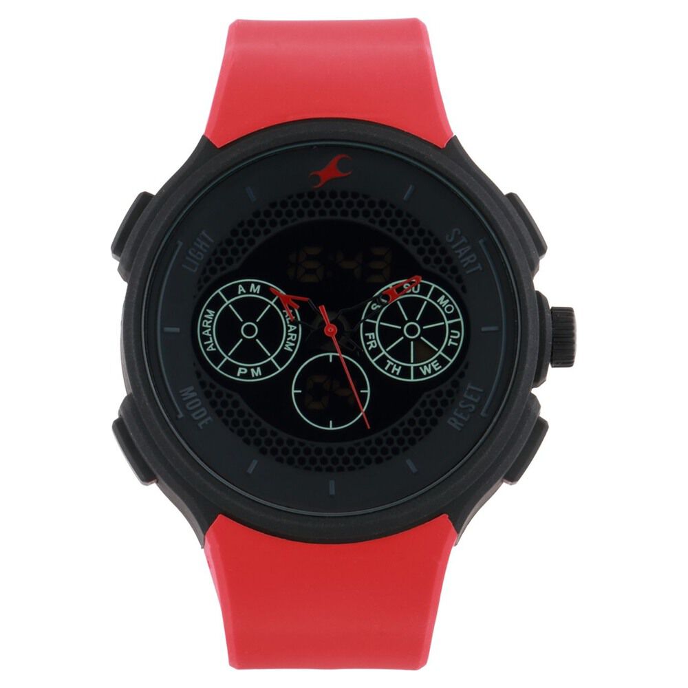 Buy Online Fastrack Quartz Analog Digital Black Dial Plastic Strap