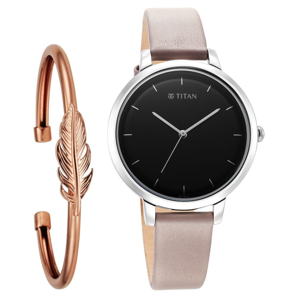 Titan Purple Stackables Quartz Analog Grey Dial Stainless Steel Strap Watch for Women-image-10