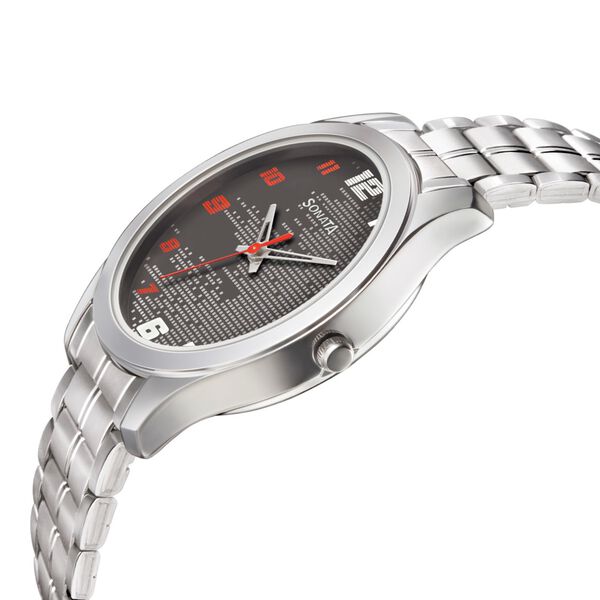 Sonata RPM Quartz Analog Grey Dial Metal Strap Watch for Men - image number 1