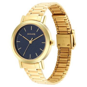 Sonata Essentials Blue Dial Stainless Steel Strap Watch for Women
