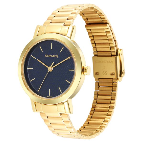 Sonata Essentials Blue Dial Stainless Steel Strap Watch for Women - image number 1
