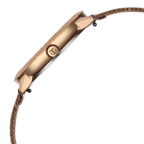 Titan Glamour Quartz Analog Green Mother Of Pearl Dial Rose Gold Stainless Steel Strap Watch For Women - image number 3
