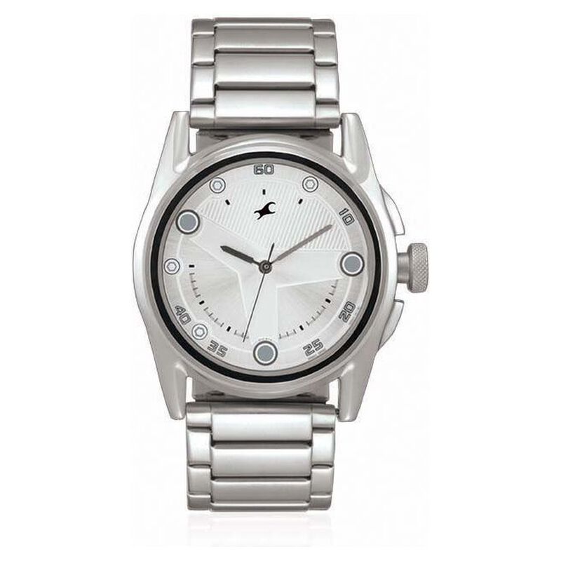Fastrack Quartz Analog Silver Dial Stainless Steel Strap Watch for Guys - image number 0