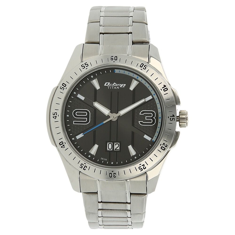 Buy Online Titan Octane Anthracite Dial Analog with Date Metal Strap Watch for Men 1587sm05 Titan