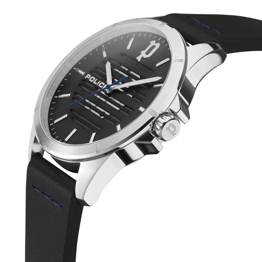 再入荷商品 Online Buy Police Men for Watch Analog Strap Black Dial Grey 食器・餌やり・水やり用品