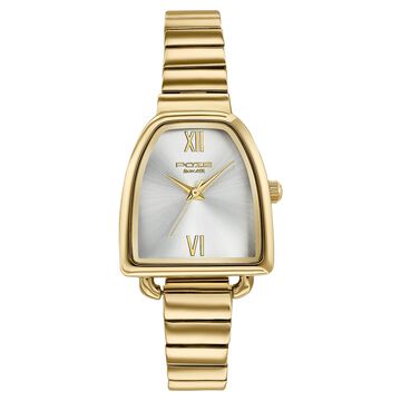 Poze By Sonata Quartz Analog Silver Dial Gold Metal Strap Watch For Women