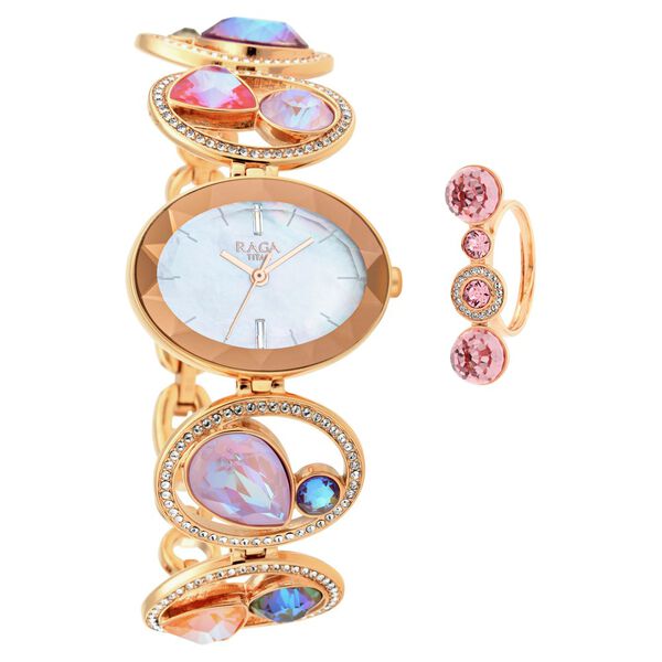 Titan Raga Moments of Joy Mother of Pearl Dial Analog Metal Strap watch for Women - image number 0