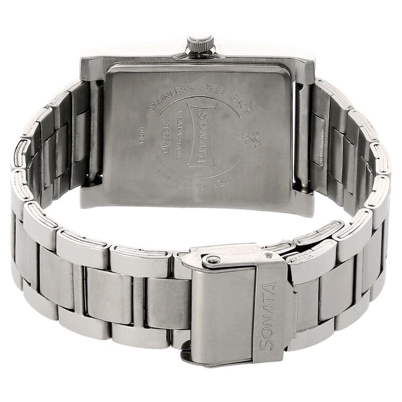 Sonata Quartz Analog Black Dial Stainless Steel Strap Watch for Men - image number 3