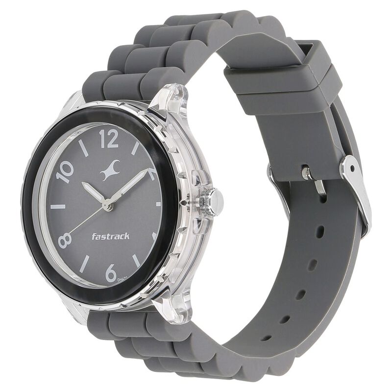 Fastrack Trendies Quartz Analog Grey Dial Silicone Strap Watch for Girls - image number 1