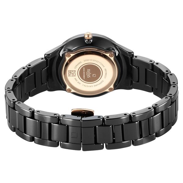 Xylys Swiss Analog with Date Black Ceramic Strap and Dial Watch For Women - image number 4