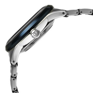 Titan Ceramic Fusion Automatic Blue Dial Silver Dual-Toned Stainless Steel Bracelet Watch for Men