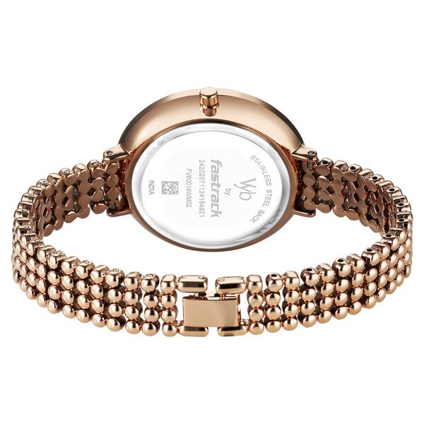 Vyb Iconique By Fastrack Quartz Analog White Dial Metal Strap Watch For Girls - image number 5