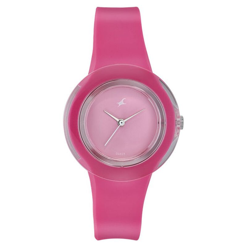 Fastrack Quartz Analog Pink Dial Plastic Strap Watch for Girls - image number 0