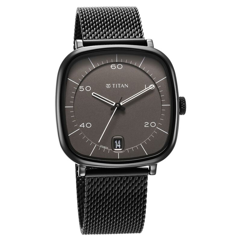 Titan Neo Curve Quartz Analog with Date Anthracite Dial Black Stainless Steel Strap Watch for Men - image number 1