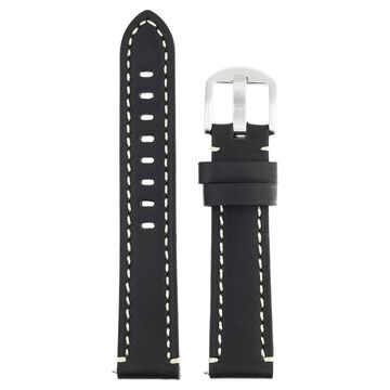 20 mm Black Genuine Leather Straps for Men