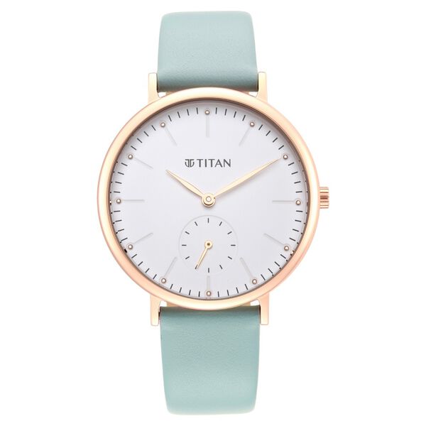 Titan Slimline White Dial Analog Leather Strap Watch for Women - image number 1