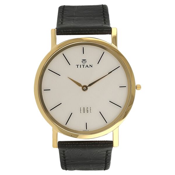 Titan Quartz Analog White Dial Leather Strap Watch for Men - image number 0