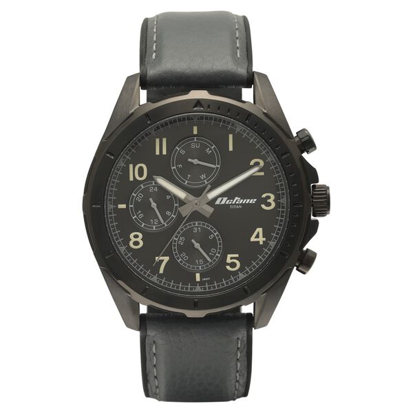 Titan Quartz Multifunction Black Dial with Silicone & Leather Strap watch for Men - image number 1