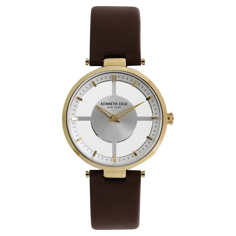 Kenneth Cole Quartz Analog Silver Dial Leather Strap Watch for Women - image number 0