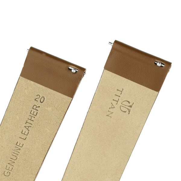 20 mm Brown Genuine Leather Strap for Men - image number 4