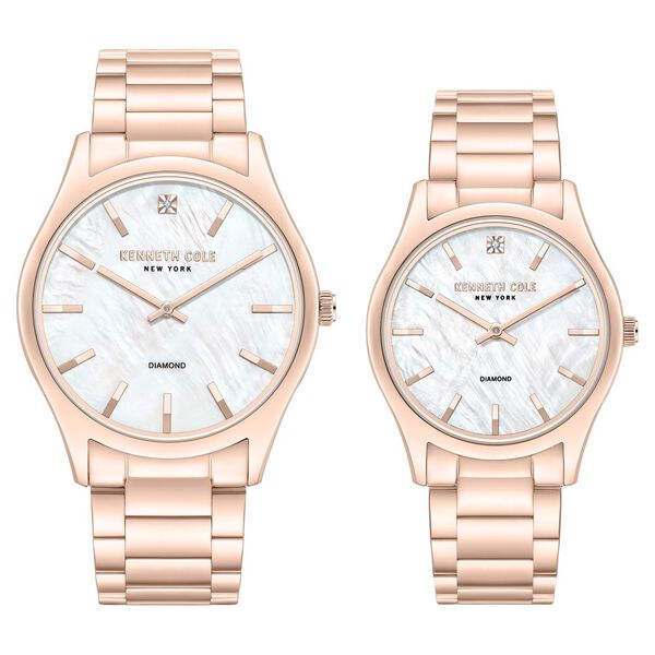 Kenneth Cole Quartz Analog Mother Of Pearl Dial Stainless Steel Strap Watch For Couple - image number 0