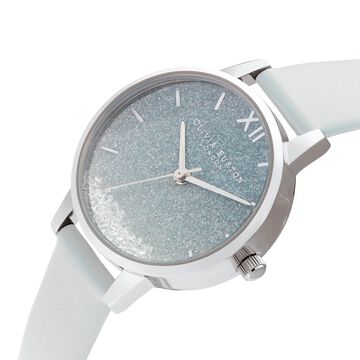 Olivia Burton Quartz Analog Blue Dial Leather Strap Watch for Women