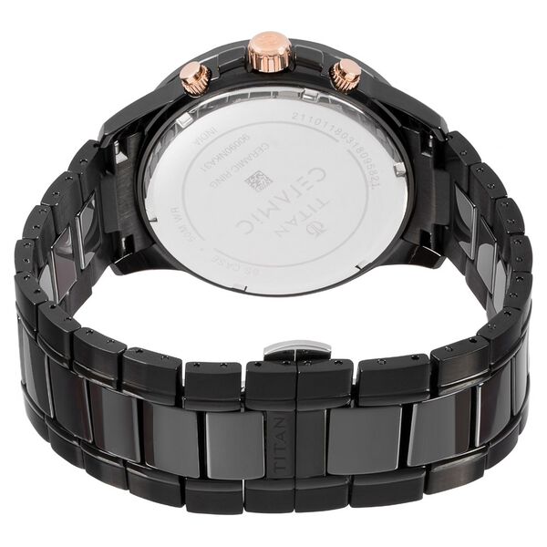 Titan Ceramics Black Dial Chrono Stainless Steel and Ceramic Strap watch for Men - image number 4