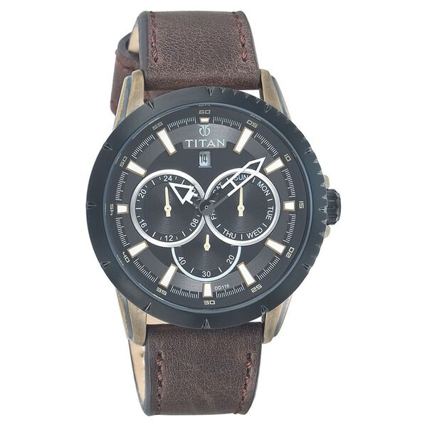 Titan Quartz Analog with Date Black Dial Watch for Men - image number 0